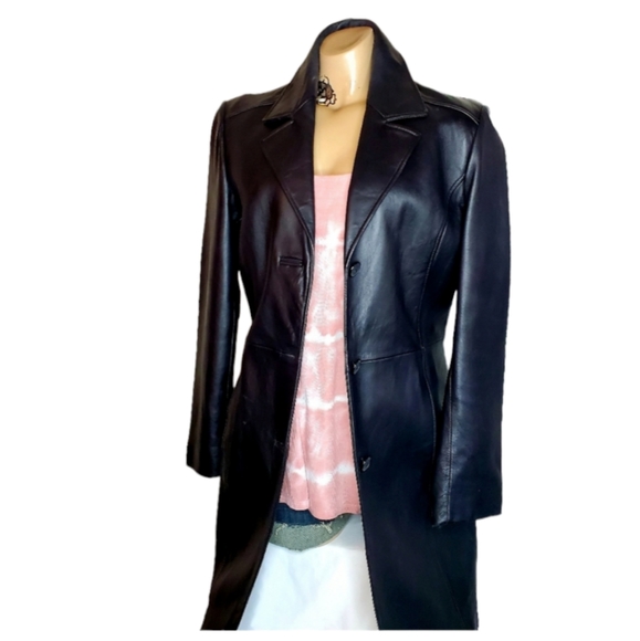 katina Couture Jackets & Blazers - Katina Couture knee length soft leather coat M